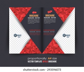 Geometric Elements Style Business Bi-Fold Brochure Design. Corporate Leaflet, Cover Template