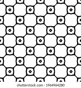 Geometric elements vector pattern. Seamless abstract ornament for wallpapers and backgrounds. Black and white colors.