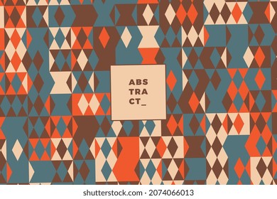 Geometric elements with warm vintage color palette in abstract background. Vector retro illustration easy to edit and customize. Eps10