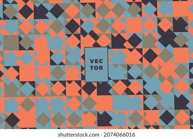 Geometric elements with warm vintage color palette in abstract background. Vector retro illustration easy to edit and customize. Eps10