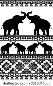 geometric elephant ethnic pattern,Design for wallpaper,carpet, clothing, fashion, fabric