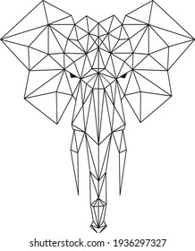 Geometric Elephant head illustration art