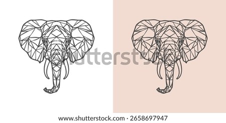 Geometric Elephant Head Wall Decor, Animal Vector, Polygonal Elephant DXF , Cnc Router Files, Laser Cut, Instant Download, Vector Files for Cricut