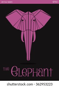 Geometric Elephant head,Vector design