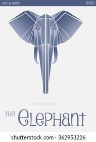 Geometric Elephant head,Vector design