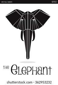 Geometric Elephant head,Vector design