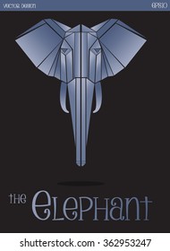 Geometric Elephant head,Vector design