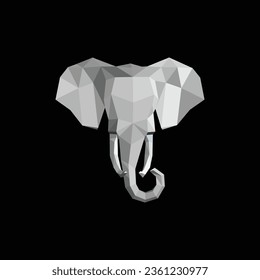 Geometrisches Elefant-Logo, polygonal