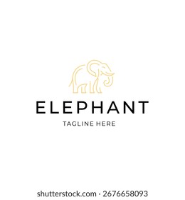 Geometric elephant logo design. simple animal icon illustration vector