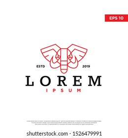 geometric elephant logo. simple and modern icon, template design