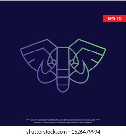 geometric elephant logo. simple and modern icon, template design