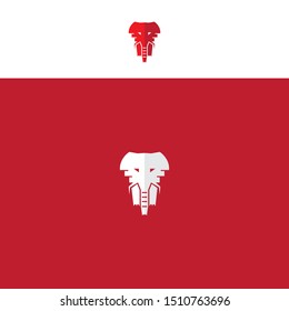 Geometric elephant or mammoth idea logo design. vector icon illustration inspiration with eps10. simple and clean animal character mascot, sign or symbol style logos.