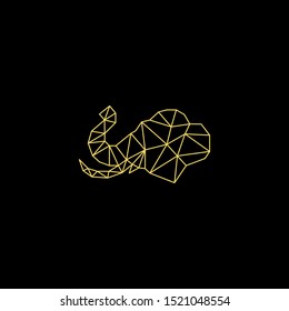 geometric elephant outline logo - design vector