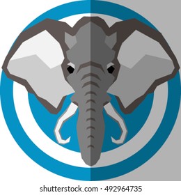 geometric elephant, vector illustration