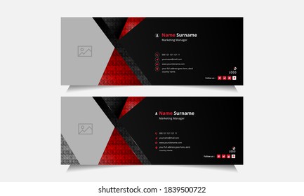 Geometric Email signature vector template for all users
