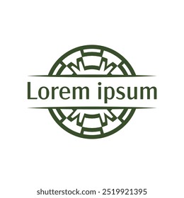 Geometric emblem badge template with concentric circular details