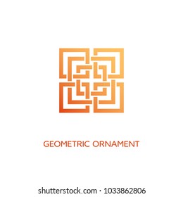 Geometric emblem design template with smooth gradient fill on a white background. Vector illustration.