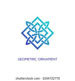 Geometric emblem design template with smooth gradient fill on a white background. Vector illustration.