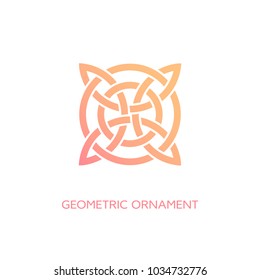 Geometric emblem design template with smooth gradient fill on a white background. Vector illustration.