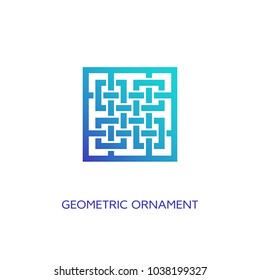 Geometric emblem design template with smooth gradient fill on a white background. Vector illustration.