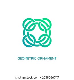 Geometric emblem design template with smooth gradient fill on a white background. Vector illustration.