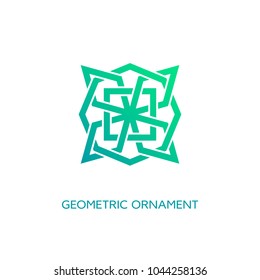 Geometric emblem design template with smooth gradient fill on a white background. Vector illustration.