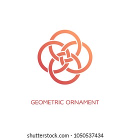 Geometric emblem design template with smooth gradient fill on a white background. Vector illustration.
