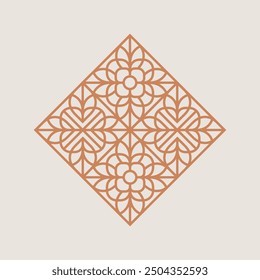 Geometric emblem with loop and circle for your project. Vector element for mosaik, pattern and grid.