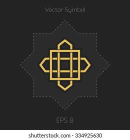 Geometric emblem. Vector arabic ornamental symbol