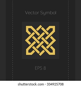 Geometric emblem. Vector arabic ornamental symbol
