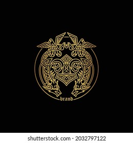 Geometric emblem viking - logo