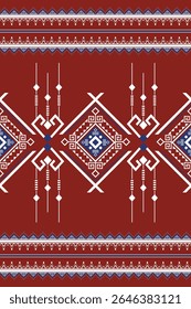 Geometric embroidery design, pixel fabric, ethnic pattern, cross stitch, design for tile, fabric, tapestry, vector, illustration, abstract,background, seamless