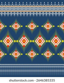 Geometric embroidery design, pixel fabric, ethnic pattern, cross stitch, design for tile, fabric, tapestry, vector, illustration, abstract,background, seamless
