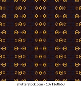Geometric embroidery style. Ethnic seamless pattern. Abstract aztec background. Good for web, print and textile design. Boho ornament vector.