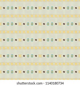 Geometric embroidery style. Ethnic seamless pattern. Abstract aztec background. Good for web, print and textile design. Boho ornament vector.
