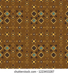 Geometric embroidery style. Ethnic seamless pattern. Abstract background. Digital or wrapping paper. Good for web, print and textile design. Boho ornament vector.