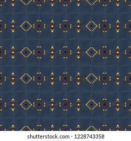 Geometric embroidery style. Ethnic seamless pattern. Abstract background. Digital or wrapping paper. Good for web, print and textile design. Boho ornament vector.