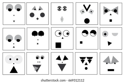 Geometric emotions icons