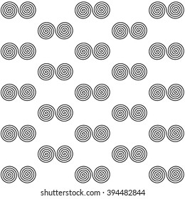 Geometric endless spiral. Seamless patterns. White background. Vector illustration EPS10