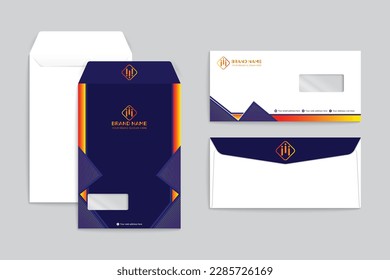 Geometric envelope template creative design