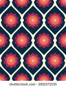geometrische abstrakte Gewebe Vektor-orientalische Muster-Abbildung Retro-Stickerei Wiederholung Textur 