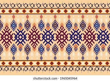Geometric ethnic abstract pattern design for background or wallpaper,carpet,clothing,wrapping,batic,fabric,vector illustration