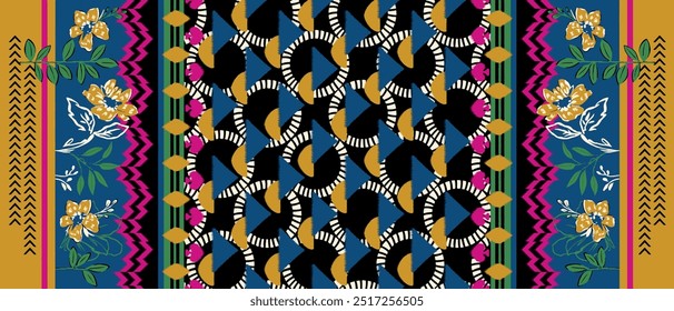 Geometric ethnic, African Ikat paisley embroidery. Navajo, oriental seamless pattern traditional, Aztec style abstract vector.