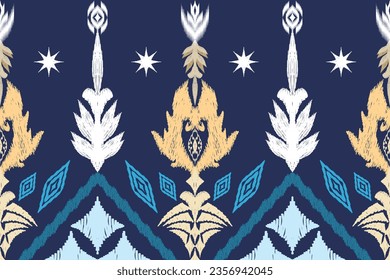 Geometric ethnic aztec embroidery style.Figure ikat oriental traditional art pattern.Design for ethnic background,wallpaper,fashion,clothing,wrapping,fabric,element,sarong,graphic,vector illustration.