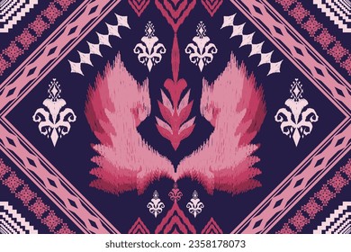 Geometric ethnic aztec embroidery style.Figure ikat oriental traditional art pattern.Design for ethnic background,wallpaper,fashion,clothing,wrapping,fabric,element,sarong,graphic,vector illustration.
