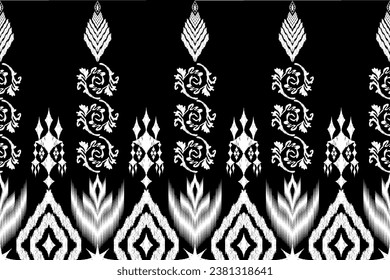 Geometric ethnic aztec embroidery style.Figure ikat oriental traditional art pattern.Design for ethnic background,wallpaper,fashion,clothing,wrapping,fabric,element,sarong,graphic,vector illustration.