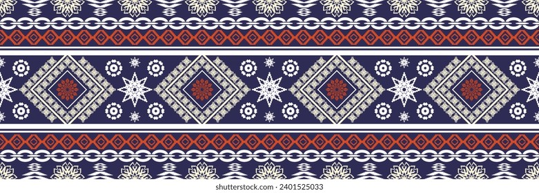 Geometric ethnic aztec embroidery style.Figure ikat oriental traditional art pattern.Design for ethnic background,wallpaper,fashion,clothing,wrapping,fabric,element,sarong,graphic,vector illustration.