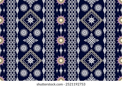 Geometric ethnic aztec embroidery style.Figure ikat oriental traditional art pattern.Design for ethnic background,wallpaper,fashion,clothing,wrapping,fabric,element,sarong,graphic,vector illustration.