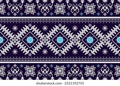 Geometric ethnic aztec embroidery style.Figure ikat oriental traditional art pattern.Design for ethnic background,wallpaper,fashion,clothing,wrapping,fabric,element,sarong,graphic,vector illustration.