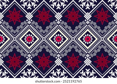 Geometric ethnic aztec embroidery style.Figure ikat oriental traditional art pattern.Design for ethnic background,wallpaper,fashion,clothing,wrapping,fabric,element,sarong,graphic,vector illustration.